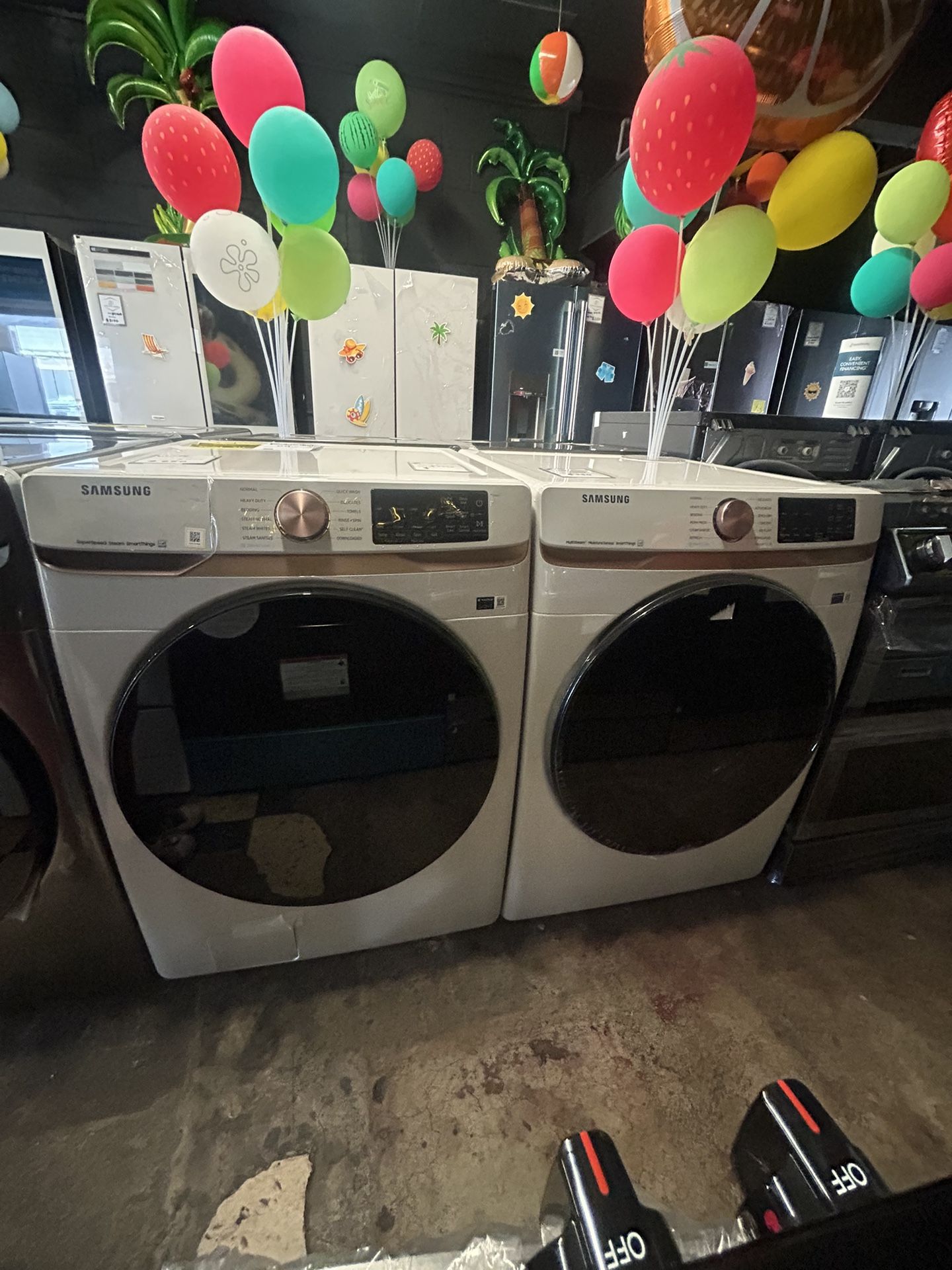Samsung Front Load Washer And Dryer Set In Off White And Rose Gold 🌞