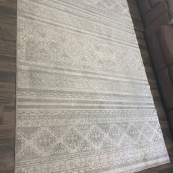 RUGSURE Washable Area Rugs 6' X 9' - 1/6 Thick - Moroccan-Inspired -Stain & Water Resistant Non-Slip - Resistant Rug For Living Room, Bedroom, Nursery