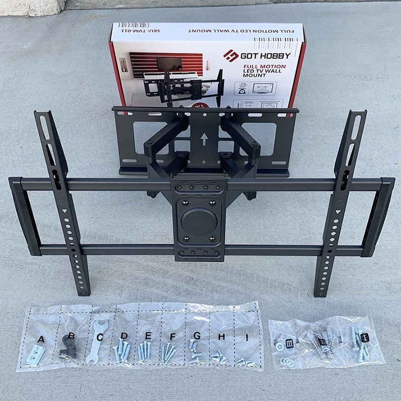 $45 (New in box) Full motion 37”-75” tv wall mount swivel tilt vesa 600x400mm, max load 110 lbs 