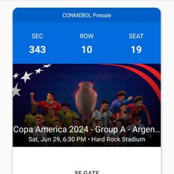 Copa America 2 Tickets Pery VS Argentina