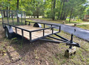6x12 Single Axle Utility Trailer with Wood Deck