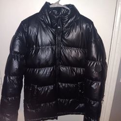 Black Shining Windbreaker Jacket 
