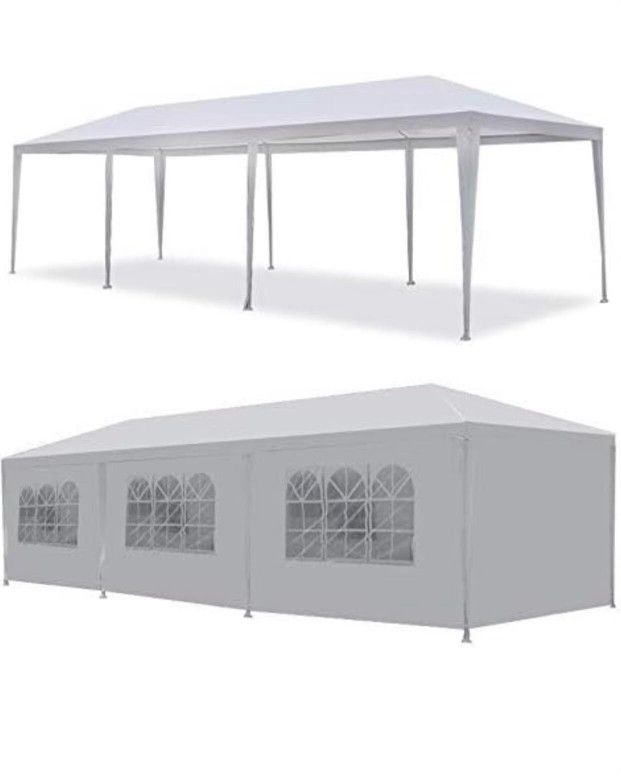 10x30 White Gazebo Wedding Party Tent Canopy  With 6 Windows & 2 Sidewalls-8(FOR SALE) Carpa