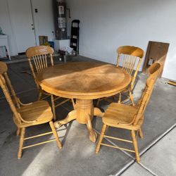 Real Oak Wood Table With Chairs