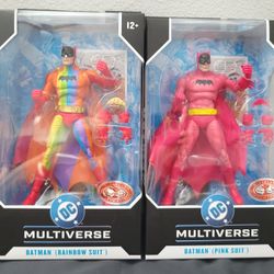 McFarlane DC Multiverse Batman Rainbow & Pink Suit CHASE RED PLATINUM EDITION