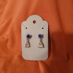 Blue/diamond Earrings