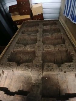 Antique Carved Wooden Door Panel