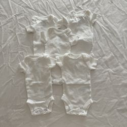Carter's Classic White Bodysuit Set of 5 Preemie size