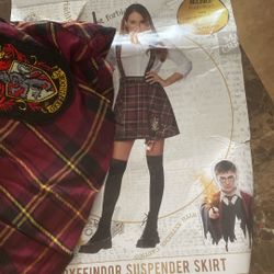 Harry Potter Adult Large Gryffindor Suspender Skirt