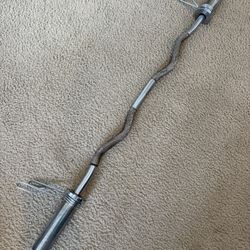 Olympic EZ Curl Barbell With Collars