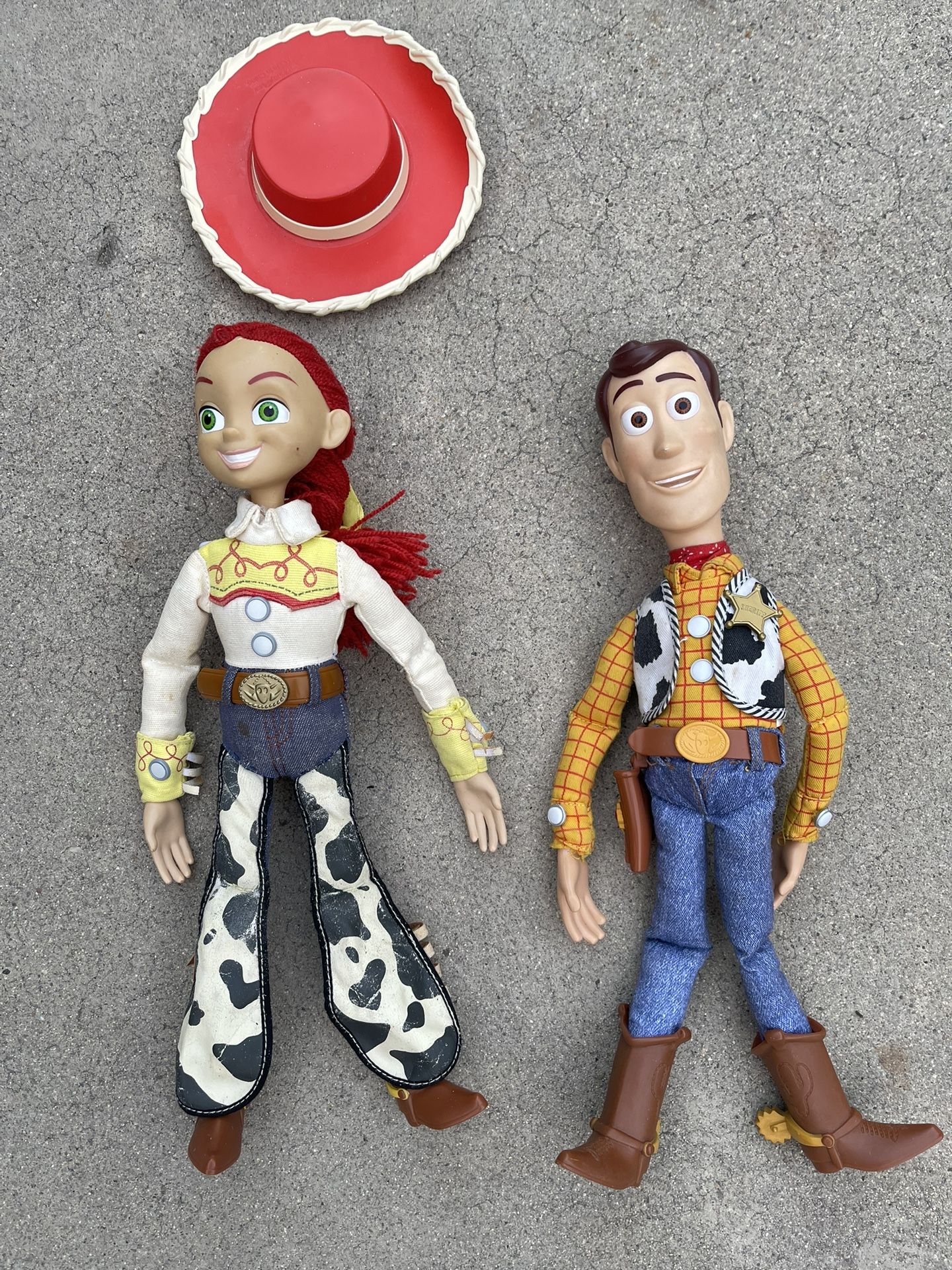 Toy Story Woody & Jessie Pull String Dolls Disney Pixar Thinkway Toys Figures