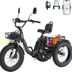 🟢 Electric Tricycle for Adults, 750W Etrike Motor (1350W Peak)