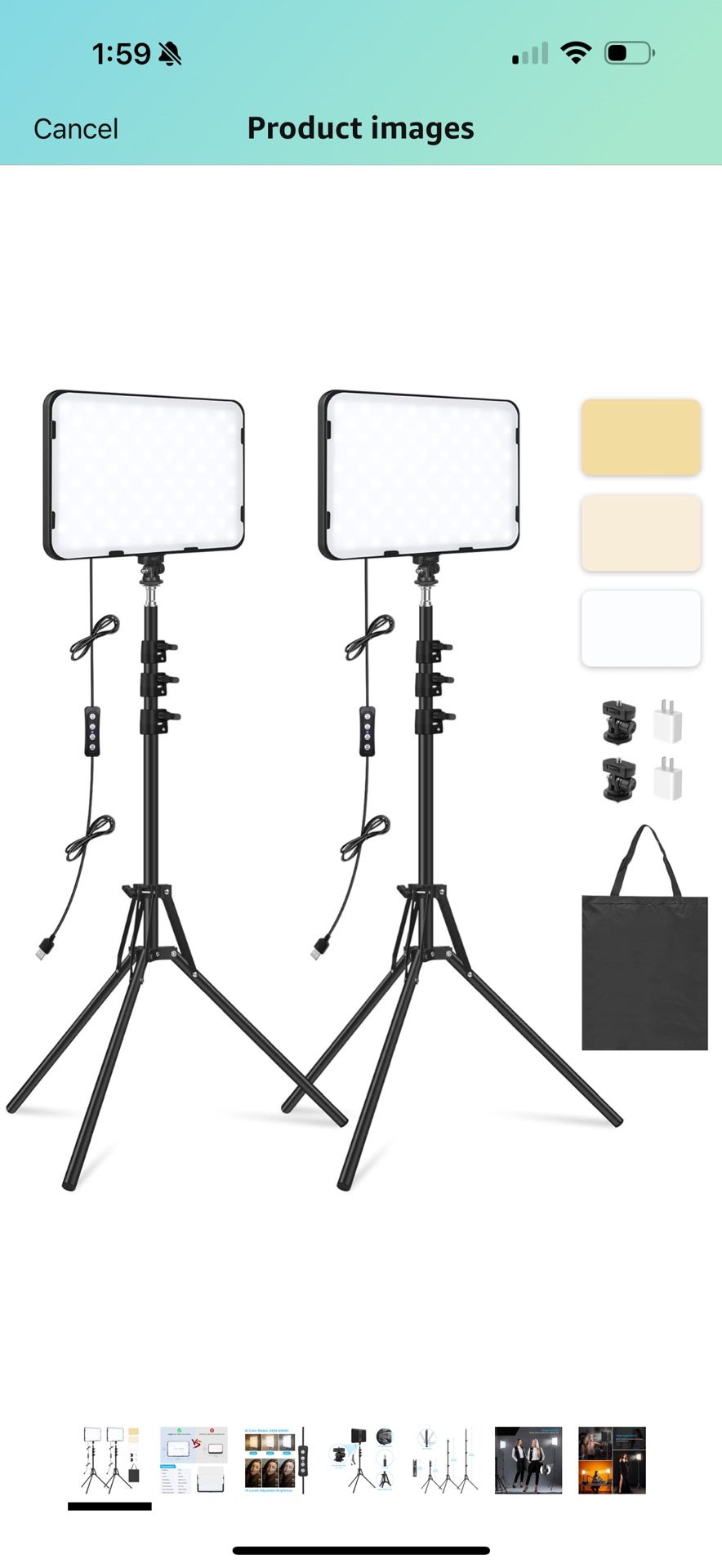 Pack LED Video Light with 63'' Tripod Stand, Obeamiu 2K Dimmable Photography Studio Lighting for Video Film Recording/Collection Portrait/Live