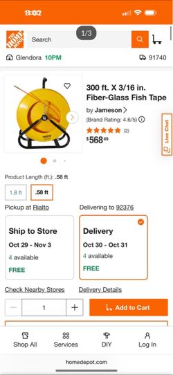 Jameson fiberglass fish tape