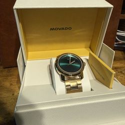 Gold Green Face Movado Watch