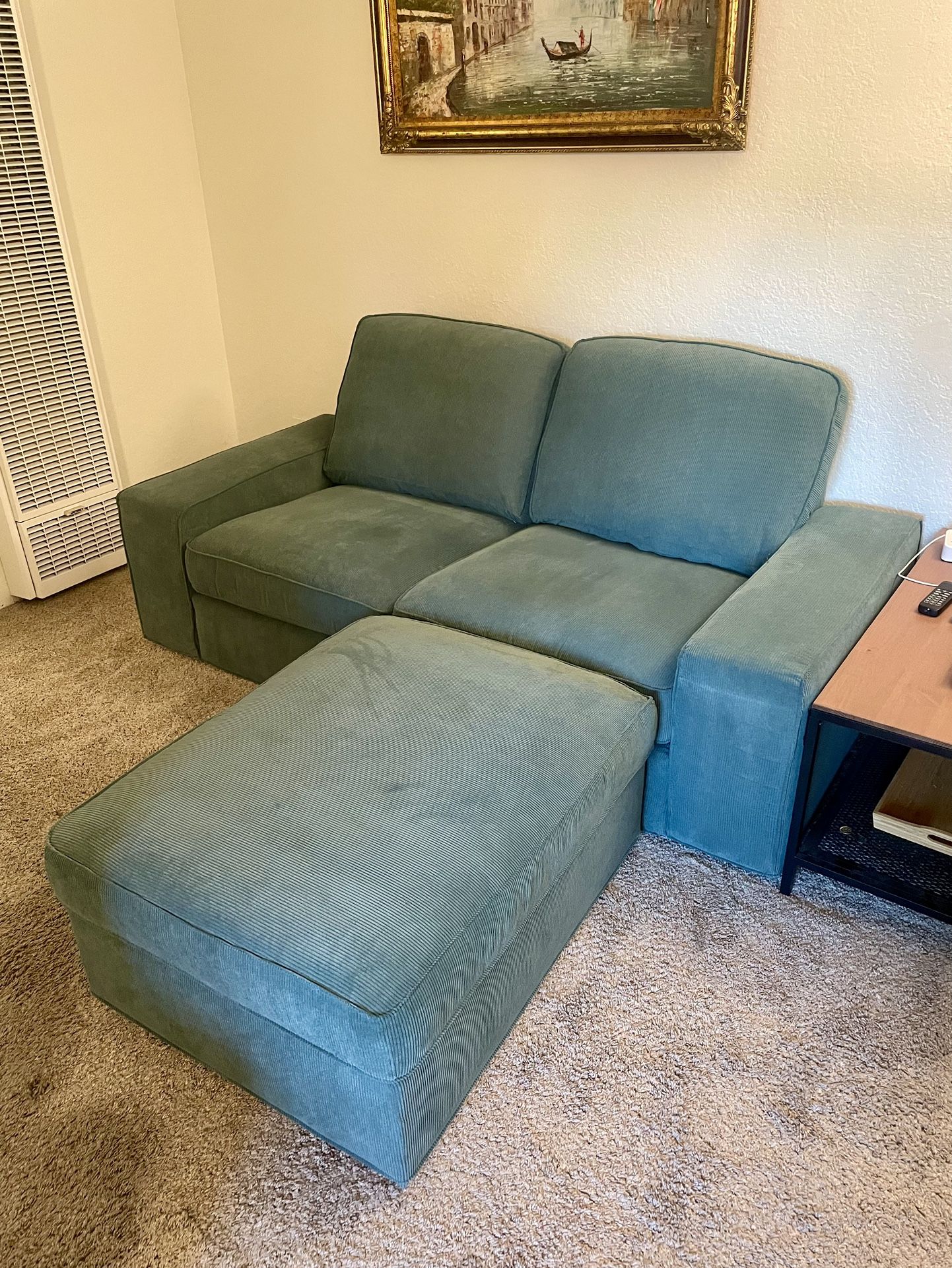 Ikea Kivik Couch Turquoise with ottoman w/ storage