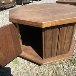 Mid century octagon end table vintage