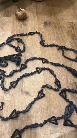 Navy Blue Wooden Beaded Garland