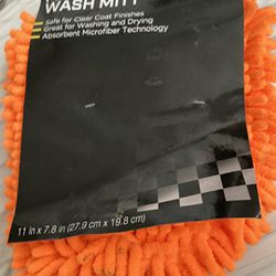 Orange Microfiber Wash Mitt