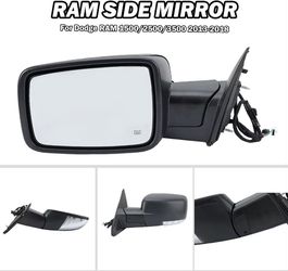 New Left Driver Side Mirror Compatible With 2014-2018 Ram 1/2019-2022 Ram 1500 Classic With Manual Folding Power Glass Heated Temperature Sens