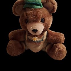 Vintage 1979 12-inch R. Dakin Alpine/German Bear Plush Brown w/Lederhosen