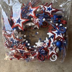 America Decoration Wreath July 4th USA 