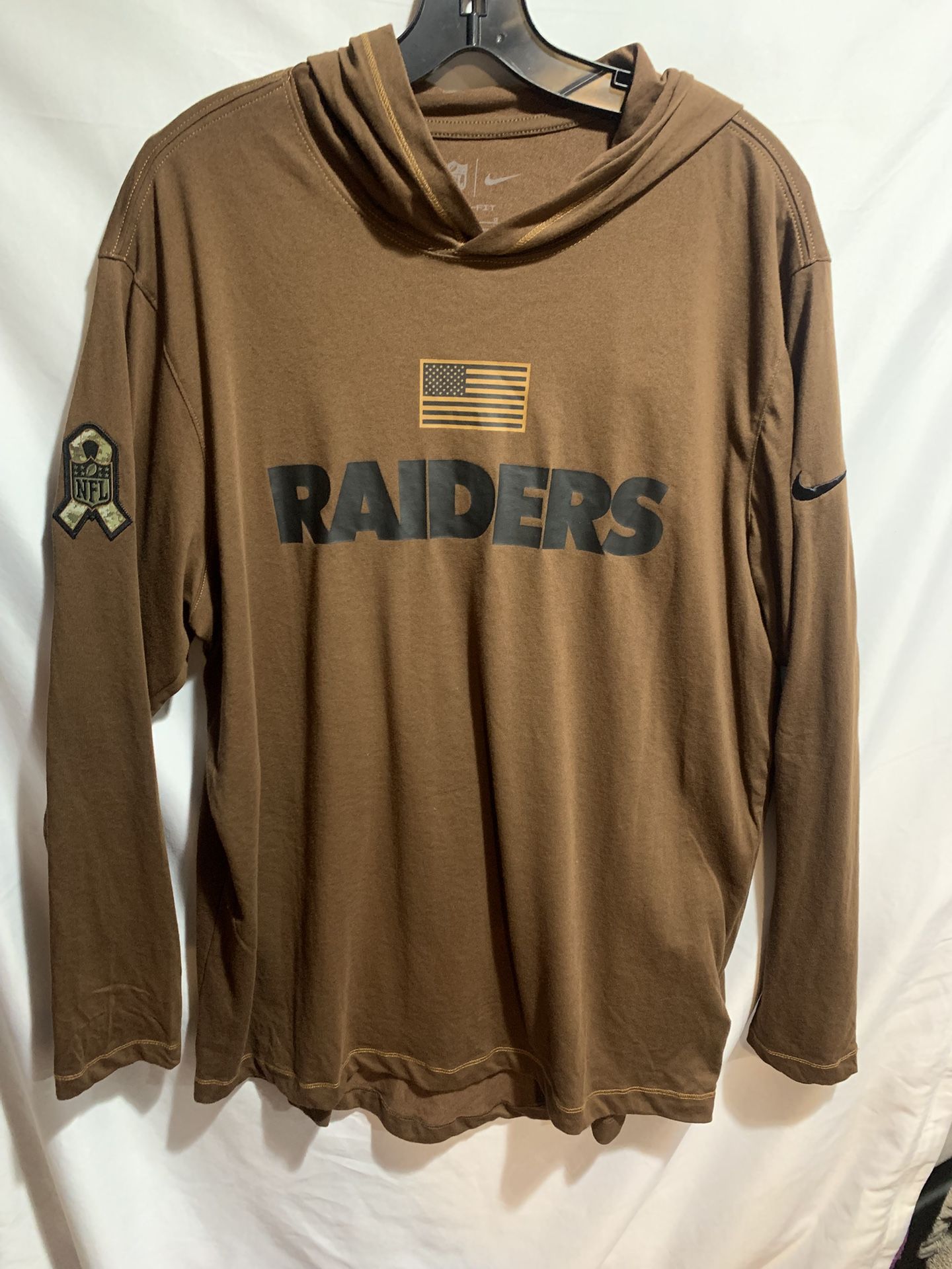 Raiders Long Sleeve Mens Tshirt Hoodie L