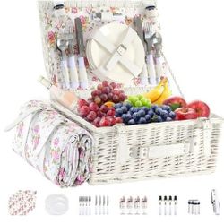 New Picnic Basket for 4 and Cooler + 7 more Picnic items -