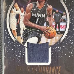 2023 Panini Hoops Anthony Edwards Winter Rookie Remembrance Patch Card