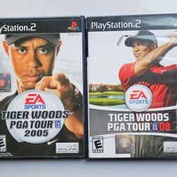 PS2 Tiger Woods PGA 2005 & 2008 Excellent Condition 