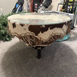 Cow hide table