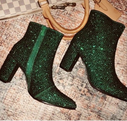 Emerald Green Booties Size 9