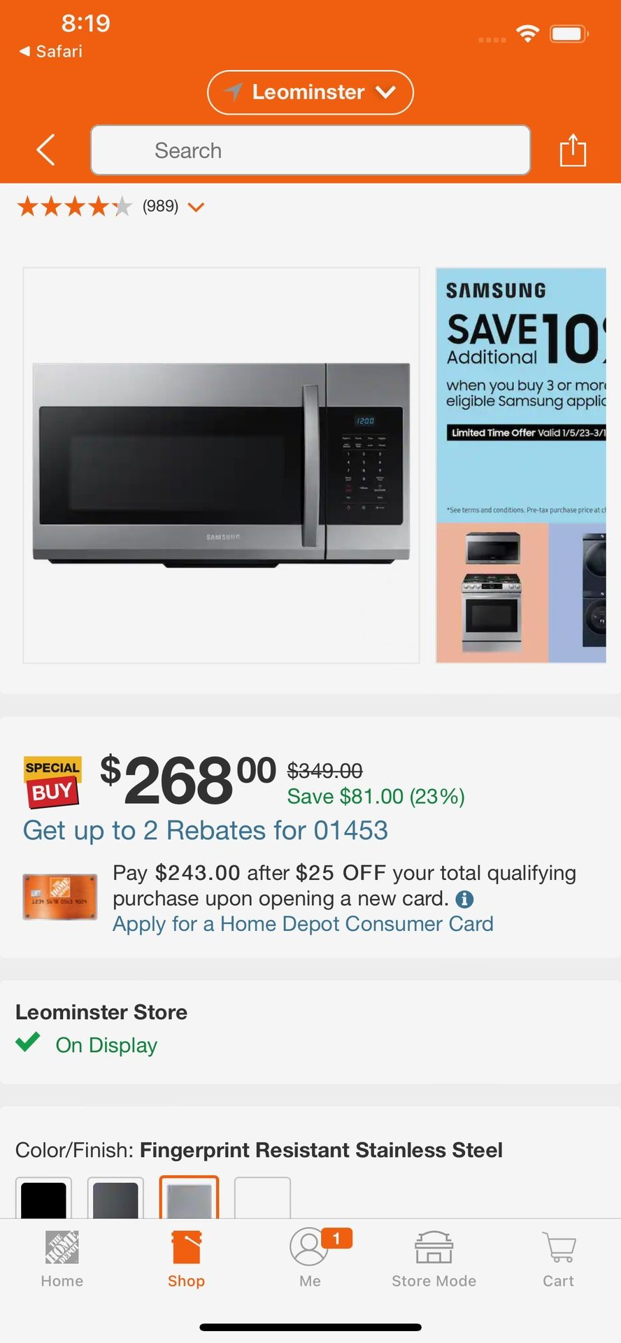 Stainless Microwave