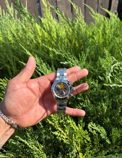 All silver men’s Watch stainless steel
