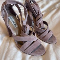 Steve Madden Pink/mauve Suede Wrap Heels