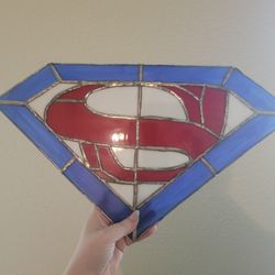Stained glass Superman.