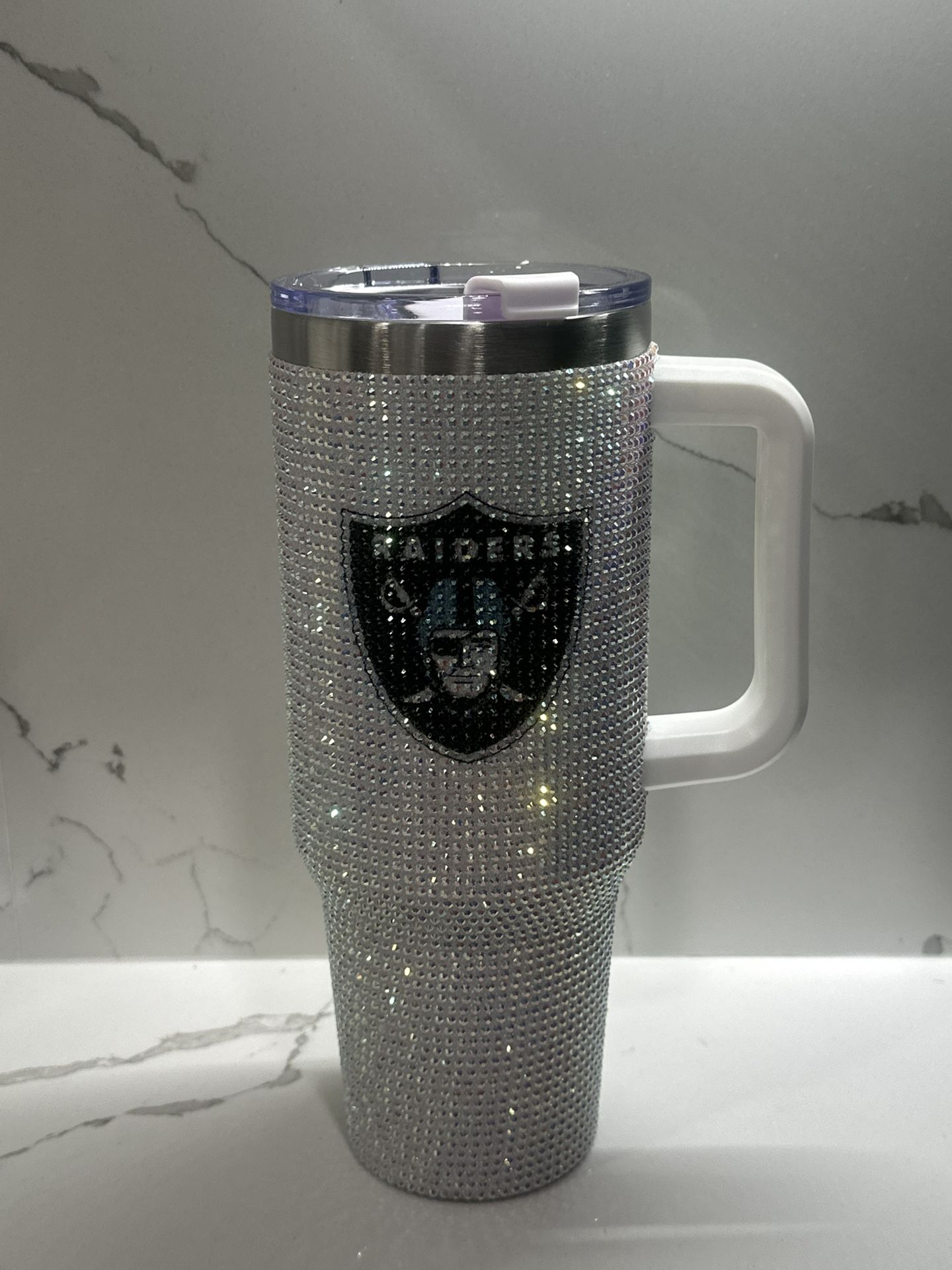 New. Las Vegas Raiders Rhinestone Bling Cup 46 oz Tumbler