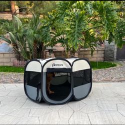 Pet Play Pen With Washable Pee Pad- New