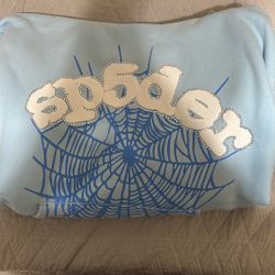 Sp5der Hoodie Blue W gems 