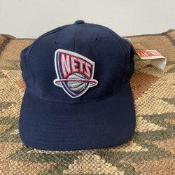 Rare NWT Vintage 90’s New Jersey Navy Blue NBA Nets American Needle Hat Sz L/XL