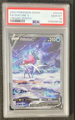 PSA GEM MT 10 Suicune V (GG38)