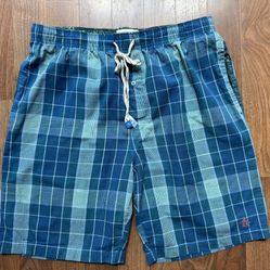 Penguin Munsingwear All Over Lounge Sleep Shorts Drawstring Waist Mens MED Plaid