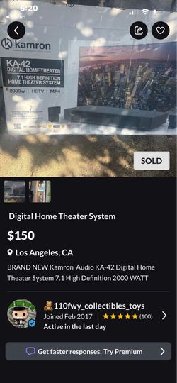 Kamron audio home theater speaker only