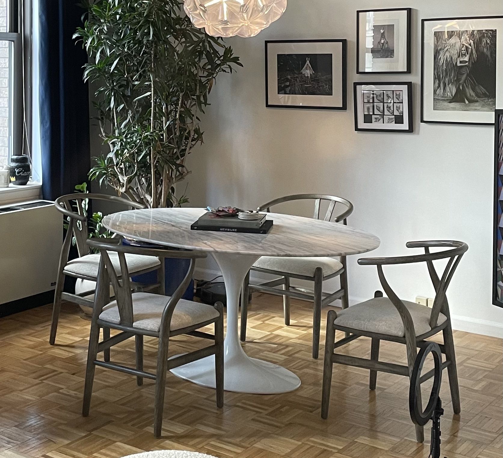 Carrara Marble Tulip Dining Table