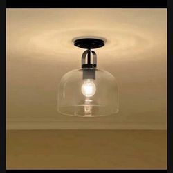 New In Box Kichler 38275 Kaelix 10 in. 1-Light Semi Flush with Clear Glass in Black