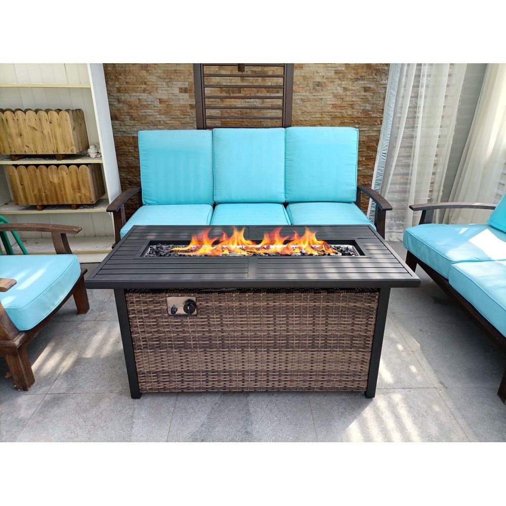 Better Homes & Gardens 50 inch Brookbury Gas Burning Fire Pit Table Black - 50" L x 25" W x 24.80" H