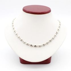 Authentic Tiffany & Co. Puff Heart Link Necklace 16" Sterling Silver 925