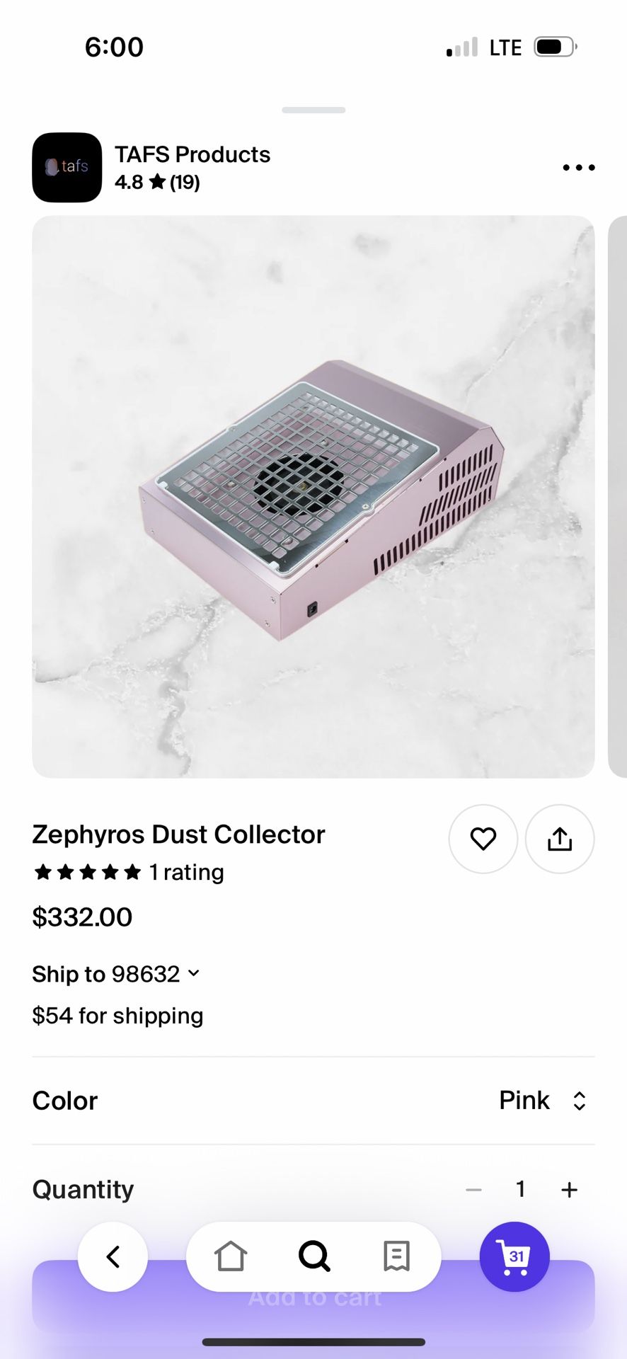 Zephyros Nail Dust Collector