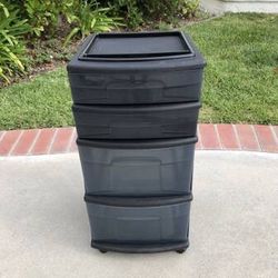 4-Drawer Storage Tower Cart Organizer (Rolling) Caster Wheels