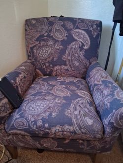 Upholstered Armchair with Paisley Pattern